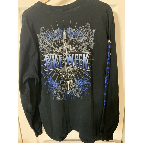 70th Annual Bike Week Daytona Beach Long Sleeve T-Shirt‎ 2011 Black Sz XL Gildan - Picture 6 of 7